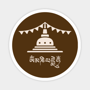 Tibetan Stupa Om Mani Padme Hum - Light Magnet